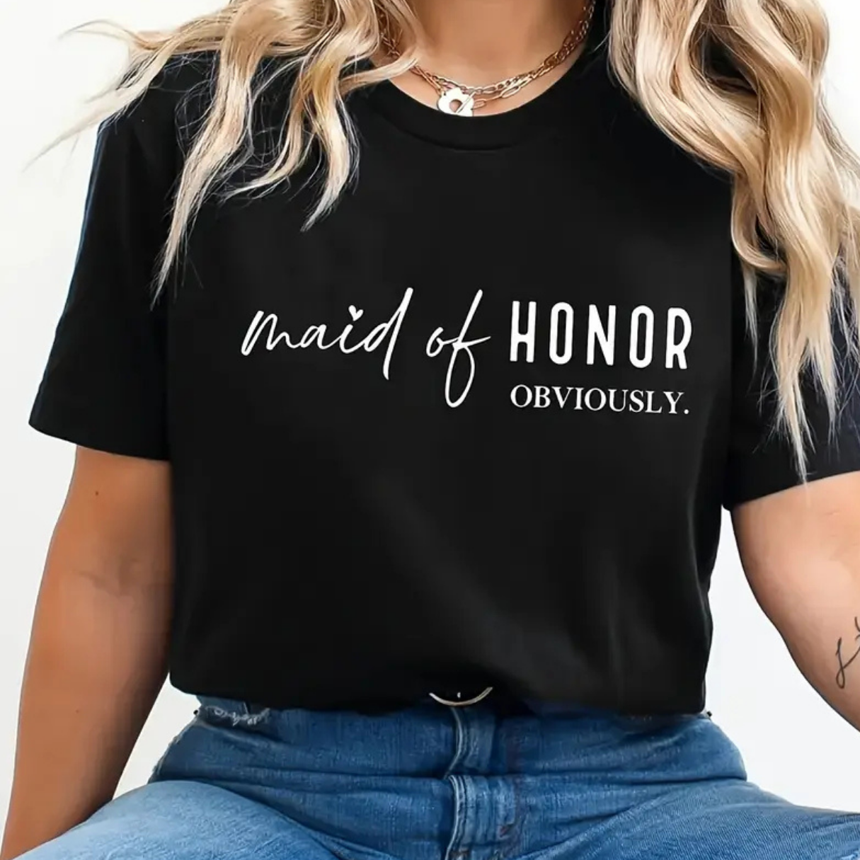Maid of Honour Obviously T-Shirt Maid of Honour Obviously T-Shirt - Bridal Party Gifts
