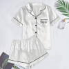White Pj Set with Prints - Bridal Party Gifts