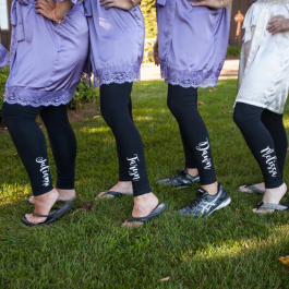 Custom Name Printed Ladies Leggings Bridal Party Gifts