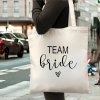 Heart Team Bride Tote Bag - Bridal Party Gift Tote Bags.