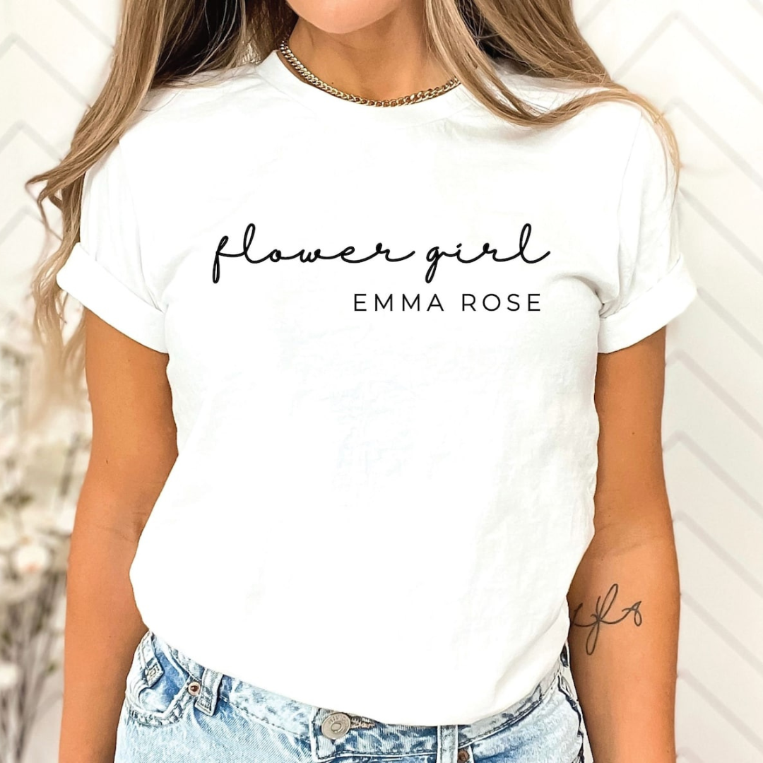 Name Flower Girl T-Shirt Name Flower Girl T-Shirt
