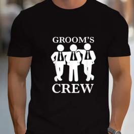 Suited Grooms Crew T-Shirt - Mens Wedding T-Shirts