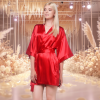 Plain Red Satin Robe - Bridal Party Robes and Gifts