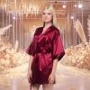 Plain Red Maroon Satin Robe - Bridal Party Robes and Gifts