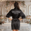 Black Satin Robe with Prints Bridal Party Gifts