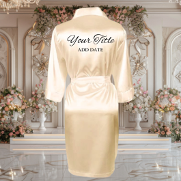 Champagne Satin Robe with Prints Bridal Party Gifts