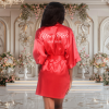 Red Satin Robe with Prints Bridal Party Gifts