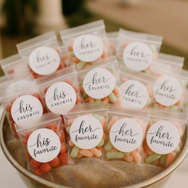 Mini Favourite OR Her Favourite Bag and Label - Perfect Wedding Favour Gifts for Guests.