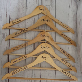 Name Date and Title Wedding Hanger