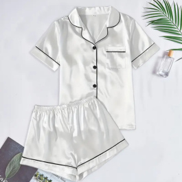 Plain White Pj Sets - Bridal Party Gifts