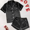 Plain Black Pj Sets - Bridal Party Gifts