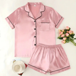 Plain Blush Pink Pj Sets - Bridal Party Gifts