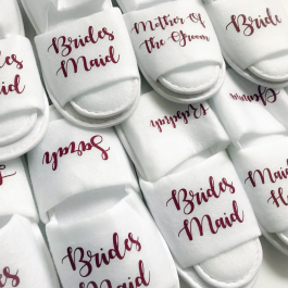 Bridal Party Name and Title Slippers