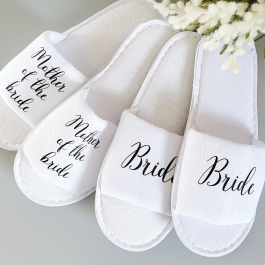 Curly Title Wedding Slippers