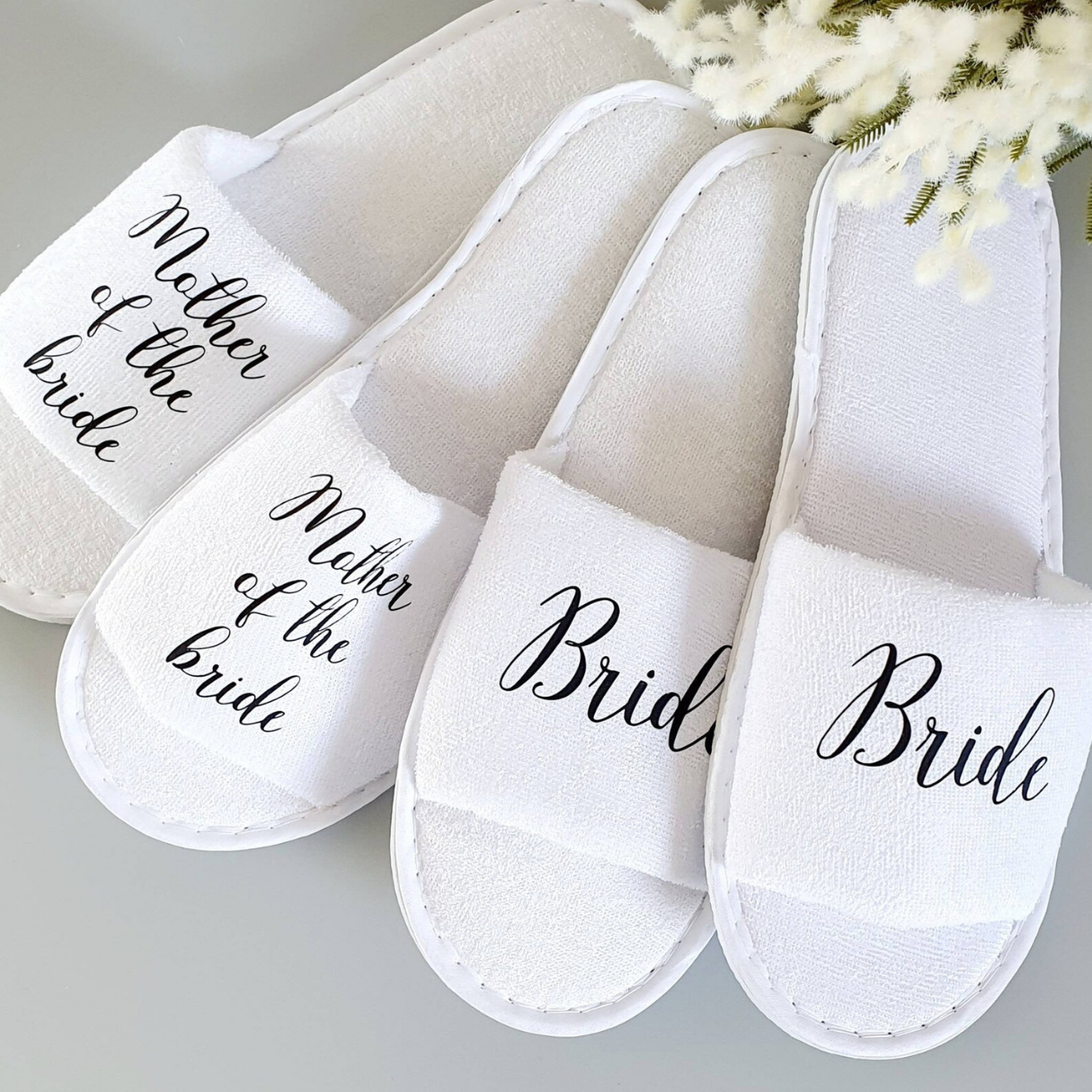 Curly Title Wedding Slippers Curly Title Wedding Slippers