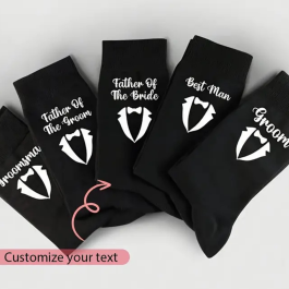 Tuxedo Title Wedding Socks