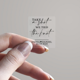 Take a Shot We Tied the Knot Label - Perfect Wedding Favour Gifts for Guests.