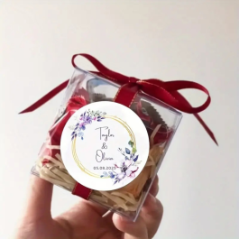 Circular golden effect Wedding Sticker - Perfect Wedding Favour Gifts for Guests.